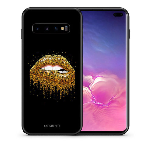 Θήκη Samsung S10+ Golden Valentine από τη Smartfits με σχέδιο στο πίσω μέρος και μαύρο περίβλημα | Samsung S10+ Golden Valentine case with colorful back and black bezels