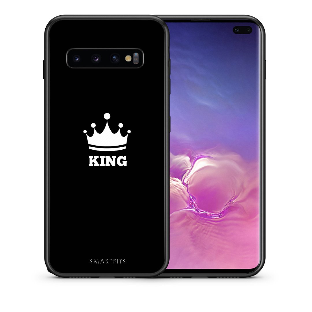 Θήκη Samsung S10+ King Valentine από τη Smartfits με σχέδιο στο πίσω μέρος και μαύρο περίβλημα | Samsung S10+ King Valentine case with colorful back and black bezels