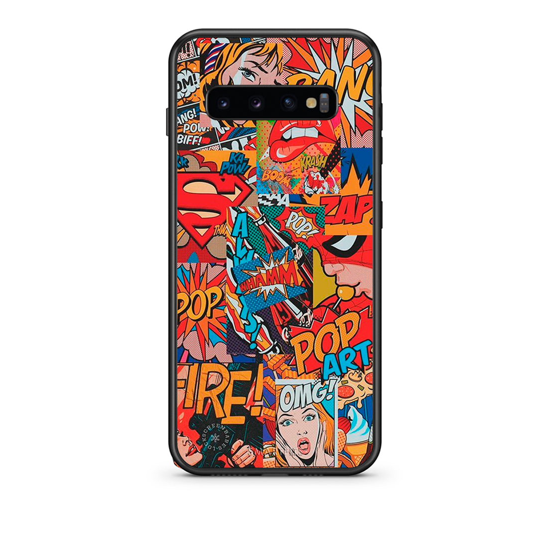 samsung s10 PopArt OMG θήκη από τη Smartfits με σχέδιο στο πίσω μέρος και μαύρο περίβλημα | Smartphone case with colorful back and black bezels by Smartfits
