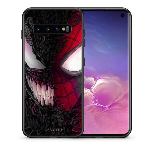 Θήκη Samsung S10 SpiderVenom PopArt από τη Smartfits με σχέδιο στο πίσω μέρος και μαύρο περίβλημα | Samsung S10 SpiderVenom PopArt case with colorful back and black bezels