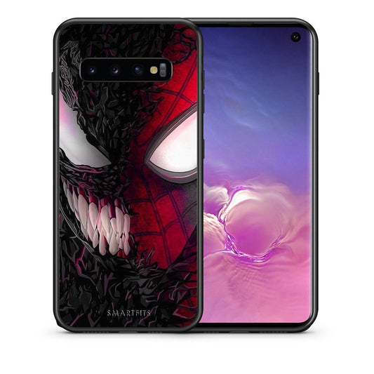 Θήκη Samsung S10 SpiderVenom PopArt από τη Smartfits με σχέδιο στο πίσω μέρος και μαύρο περίβλημα | Samsung S10 SpiderVenom PopArt case with colorful back and black bezels