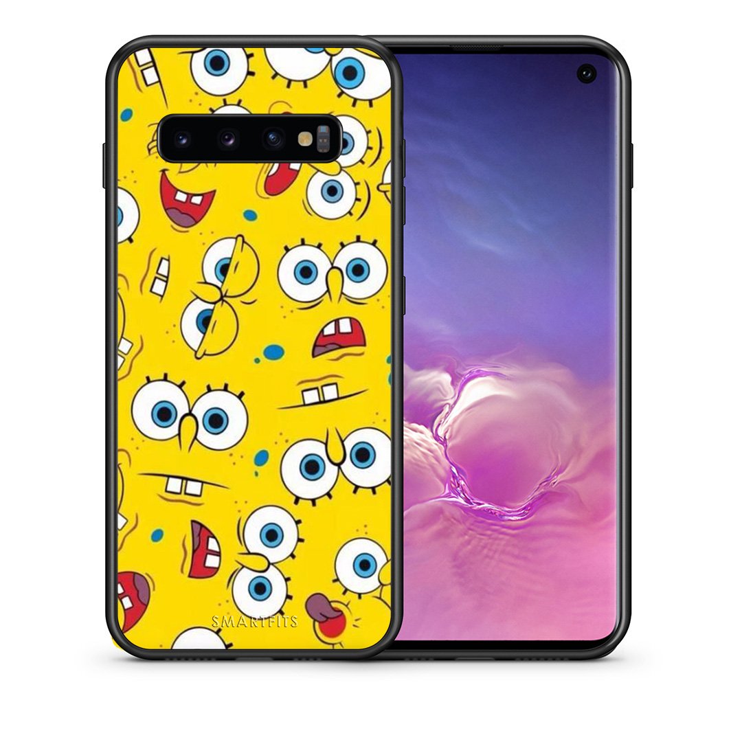 Θήκη Samsung S10 Sponge PopArt από τη Smartfits με σχέδιο στο πίσω μέρος και μαύρο περίβλημα | Samsung S10 Sponge PopArt case with colorful back and black bezels