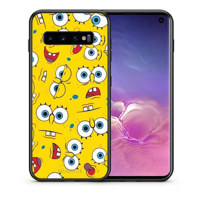 Θήκη Samsung S10 Sponge PopArt από τη Smartfits με σχέδιο στο πίσω μέρος και μαύρο περίβλημα | Samsung S10 Sponge PopArt case with colorful back and black bezels