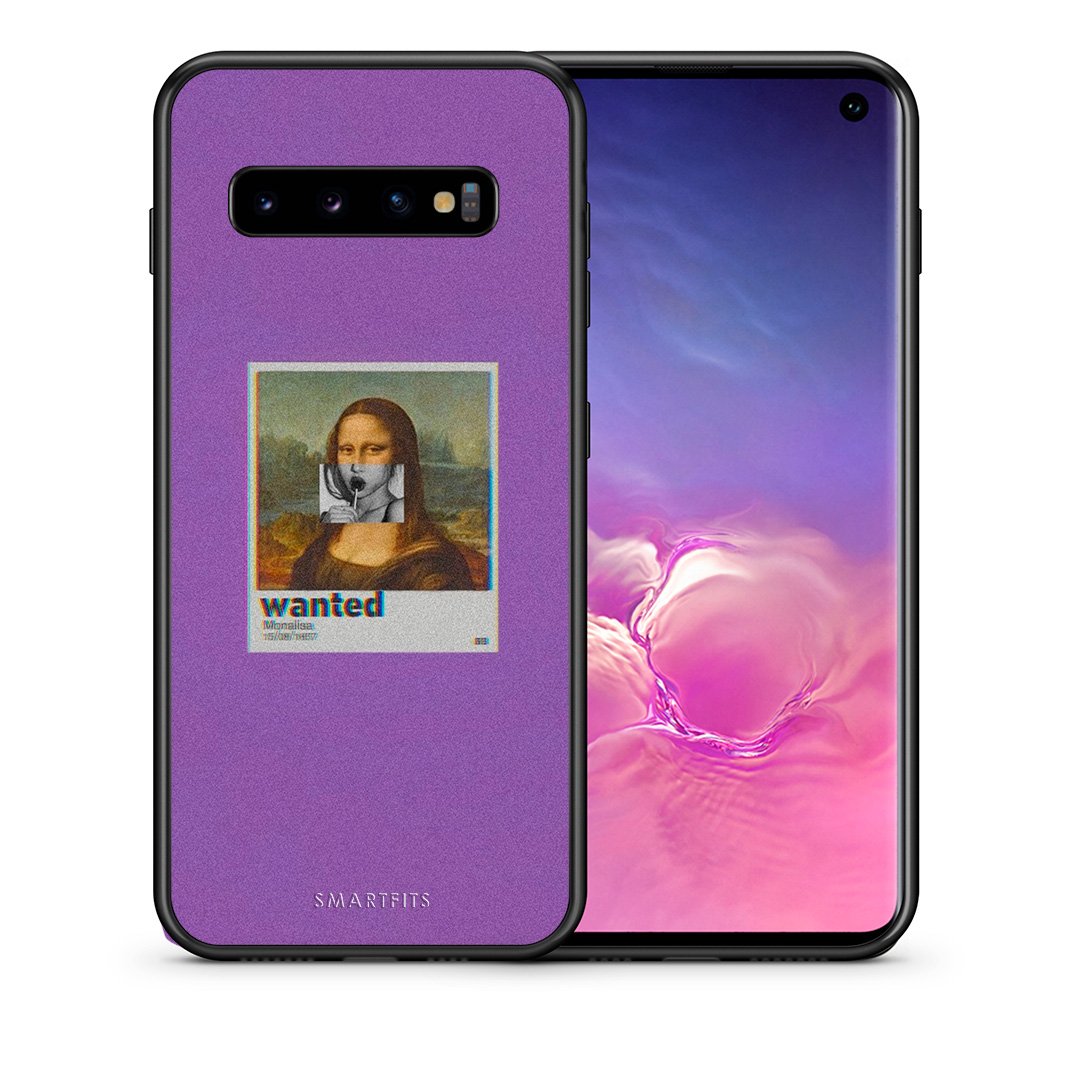 Θήκη Samsung S10 Monalisa Popart από τη Smartfits με σχέδιο στο πίσω μέρος και μαύρο περίβλημα | Samsung S10 Monalisa Popart case with colorful back and black bezels