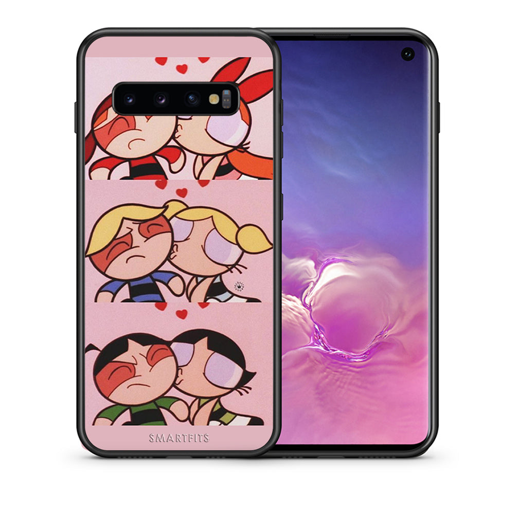 Θήκη Αγίου Βαλεντίνου Samsung S10+ Puff Love από τη Smartfits με σχέδιο στο πίσω μέρος και μαύρο περίβλημα | Samsung S10+ Puff Love case with colorful back and black bezels