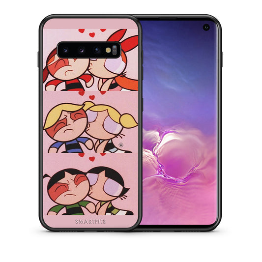 Θήκη Αγίου Βαλεντίνου Samsung S10+ Puff Love από τη Smartfits με σχέδιο στο πίσω μέρος και μαύρο περίβλημα | Samsung S10+ Puff Love case with colorful back and black bezels