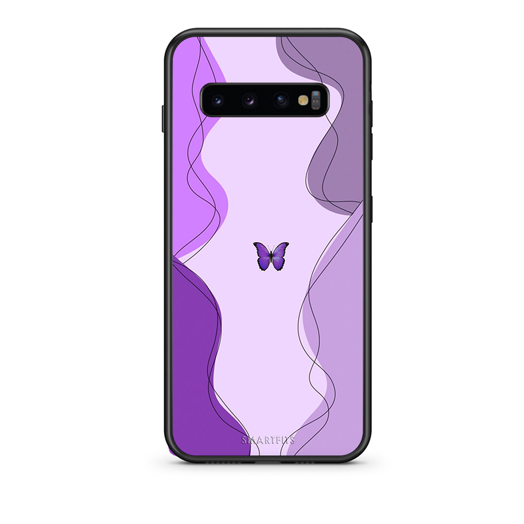 samsung s10 plus Purple Mariposa Θήκη Αγίου Βαλεντίνου από τη Smartfits με σχέδιο στο πίσω μέρος και μαύρο περίβλημα | Smartphone case with colorful back and black bezels by Smartfits