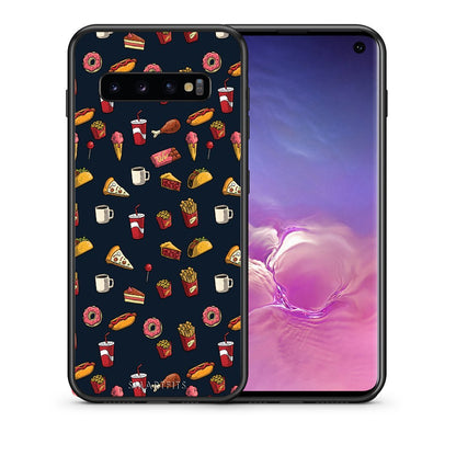 Θήκη Samsung S10 Hungry Random από τη Smartfits με σχέδιο στο πίσω μέρος και μαύρο περίβλημα | Samsung S10 Hungry Random case with colorful back and black bezels