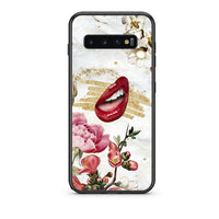 Thumbnail for samsung s10 plus Red Lips θήκη από τη Smartfits με σχέδιο στο πίσω μέρος και μαύρο περίβλημα | Smartphone case with colorful back and black bezels by Smartfits