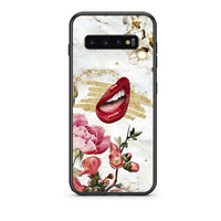 Thumbnail for samsung s10 Red Lips θήκη από τη Smartfits με σχέδιο στο πίσω μέρος και μαύρο περίβλημα | Smartphone case with colorful back and black bezels by Smartfits