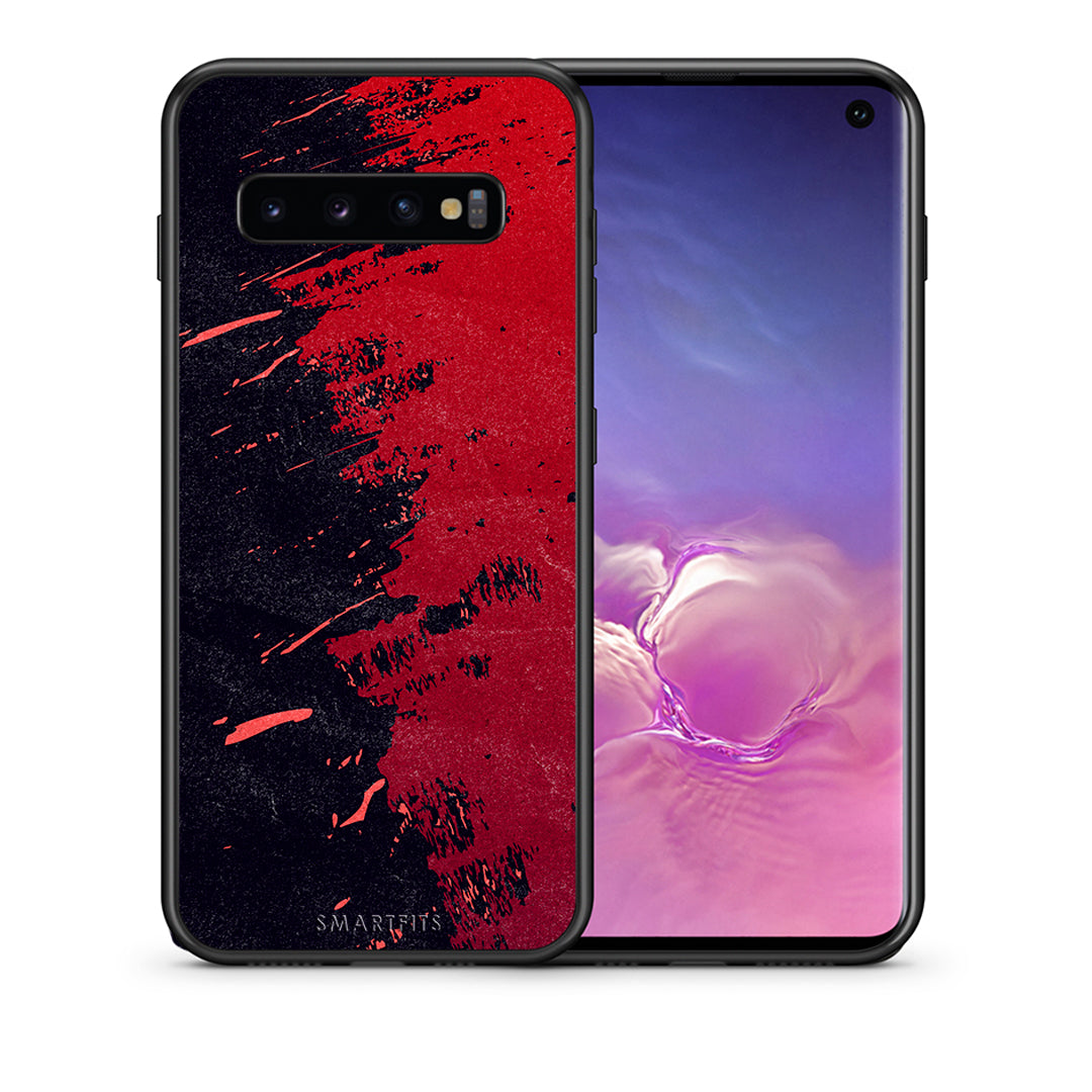 Θήκη Αγίου Βαλεντίνου Samsung S10+ Red Paint από τη Smartfits με σχέδιο στο πίσω μέρος και μαύρο περίβλημα | Samsung S10+ Red Paint case with colorful back and black bezels