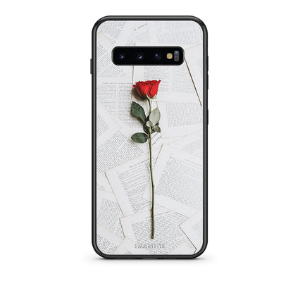 samsung s10 plus Red Rose θήκη από τη Smartfits με σχέδιο στο πίσω μέρος και μαύρο περίβλημα | Smartphone case with colorful back and black bezels by Smartfits