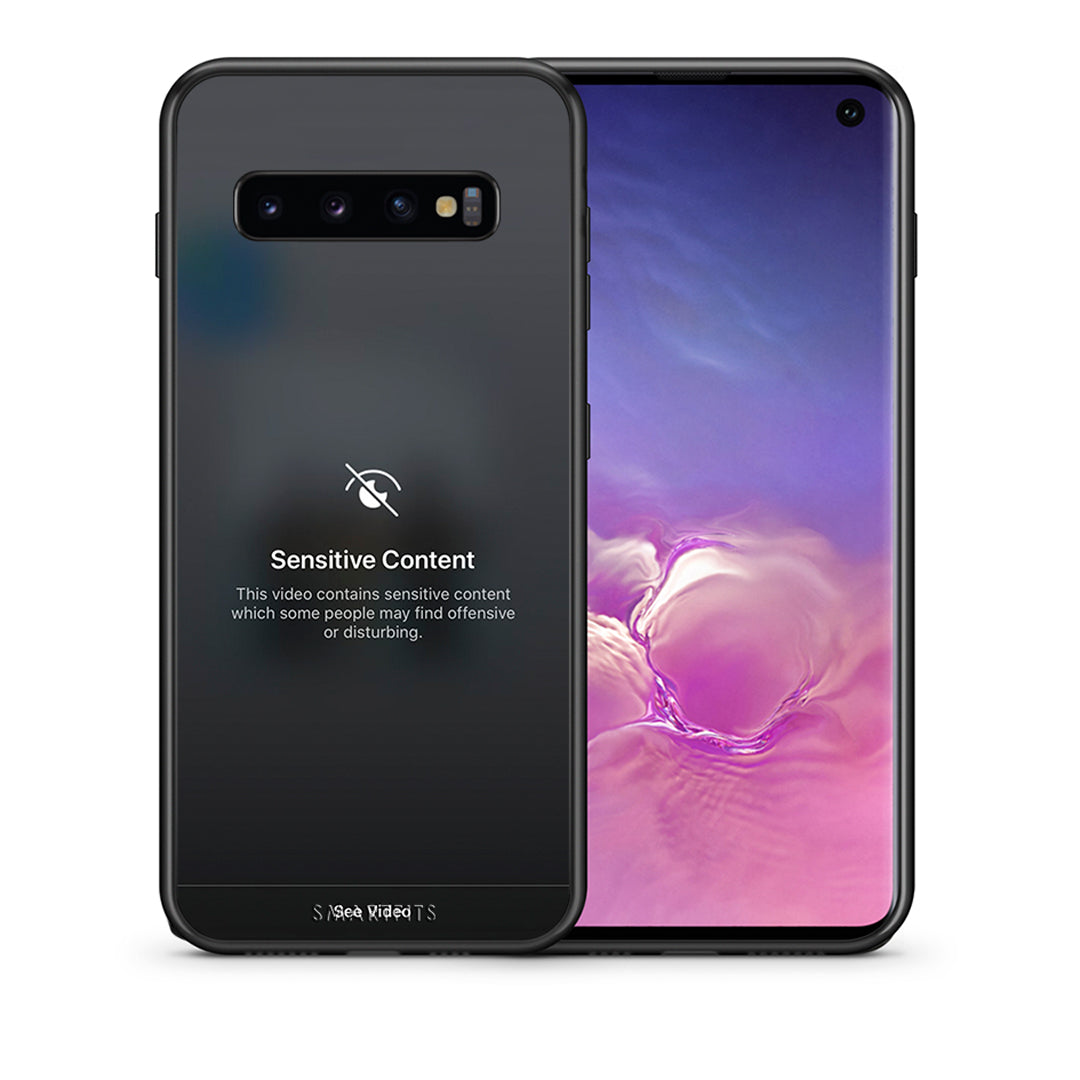 Θήκη Samsung S10+ Sensitive Content από τη Smartfits με σχέδιο στο πίσω μέρος και μαύρο περίβλημα | Samsung S10+ Sensitive Content case with colorful back and black bezels