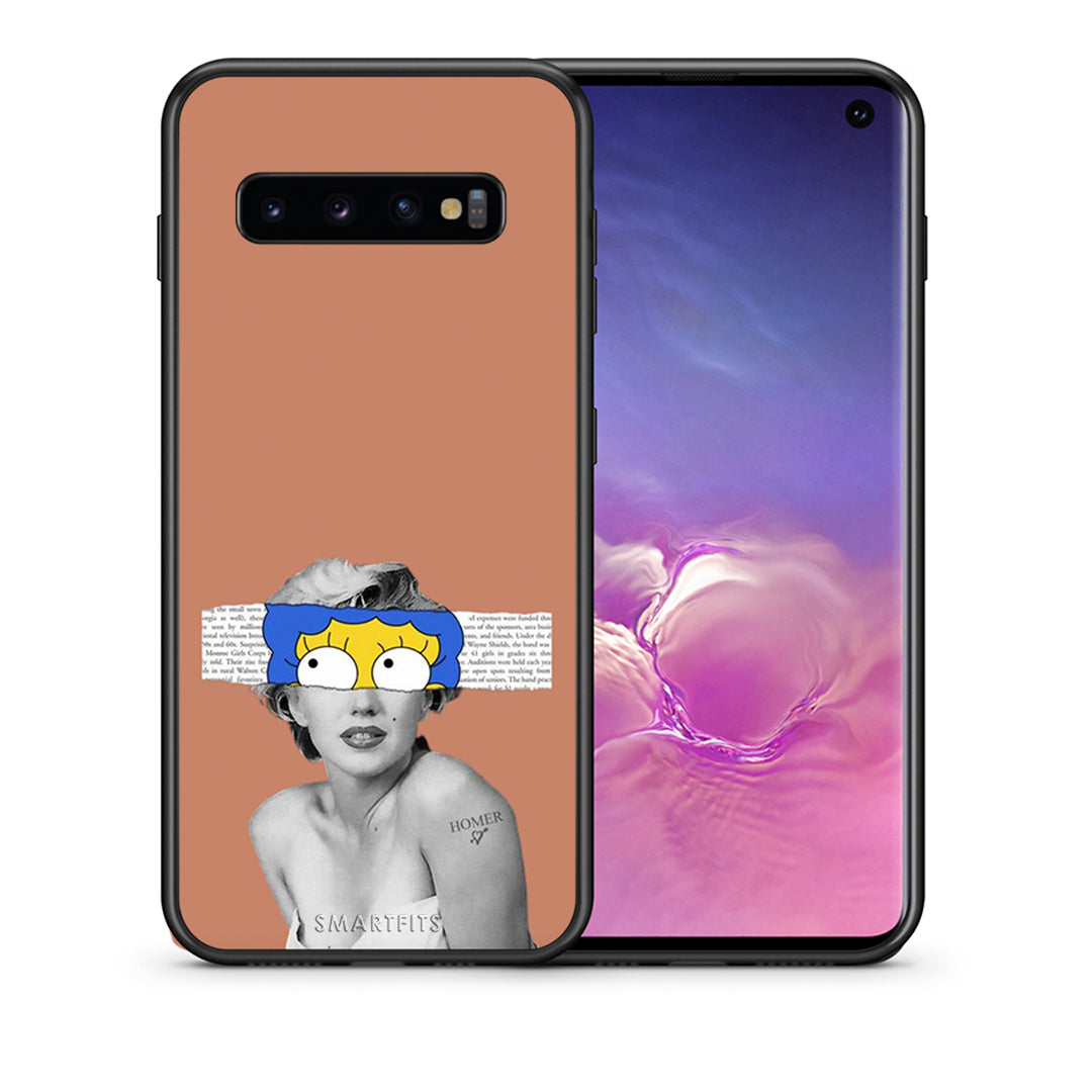 Θήκη Samsung S10 Sim Merilyn από τη Smartfits με σχέδιο στο πίσω μέρος και μαύρο περίβλημα | Samsung S10 Sim Merilyn case with colorful back and black bezels