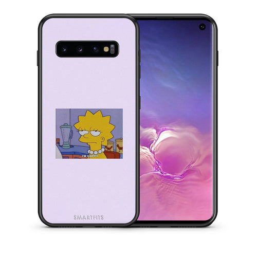 Θήκη Samsung S10 So Happy από τη Smartfits με σχέδιο στο πίσω μέρος και μαύρο περίβλημα | Samsung S10 So Happy case with colorful back and black bezels