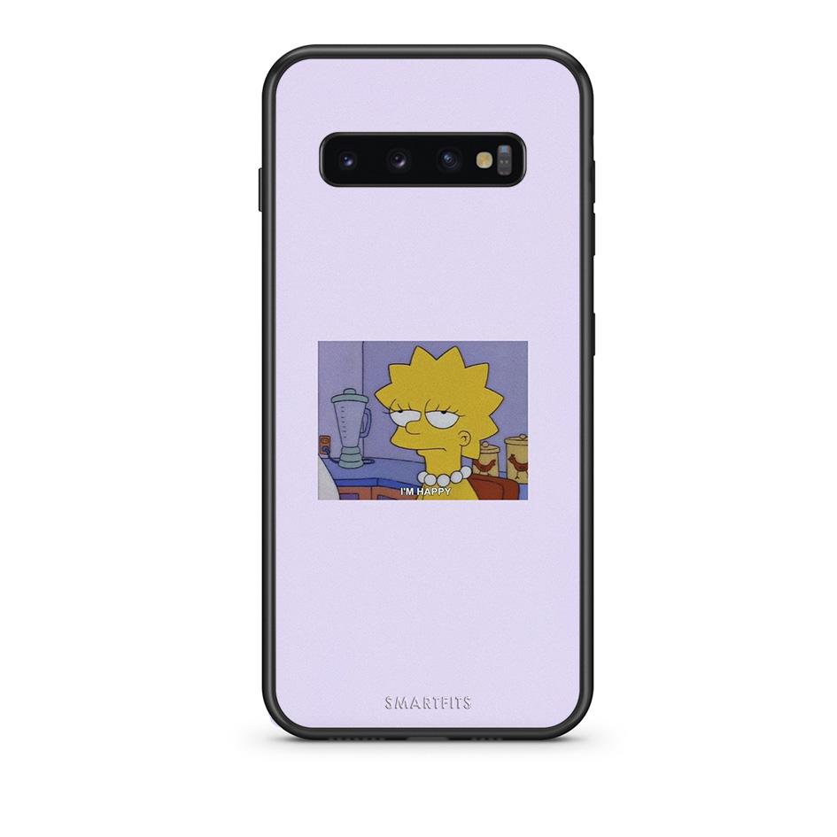 samsung s10 So Happy θήκη από τη Smartfits με σχέδιο στο πίσω μέρος και μαύρο περίβλημα | Smartphone case with colorful back and black bezels by Smartfits