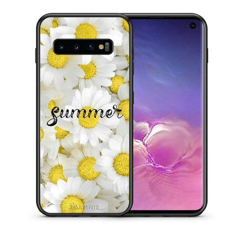 Θήκη Samsung S10+ Summer Daisies από τη Smartfits με σχέδιο στο πίσω μέρος και μαύρο περίβλημα | Samsung S10+ Summer Daisies case with colorful back and black bezels