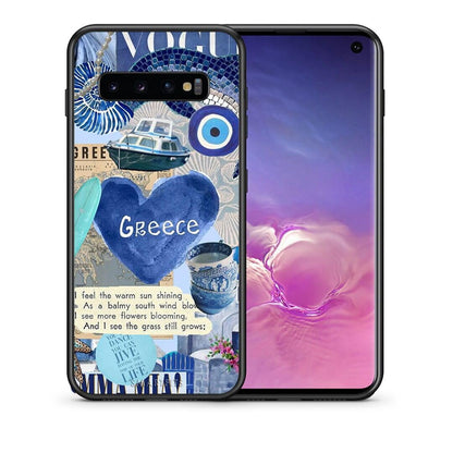 Θήκη Samsung S10+ Summer In Greece από τη Smartfits με σχέδιο στο πίσω μέρος και μαύρο περίβλημα | Samsung S10+ Summer In Greece case with colorful back and black bezels