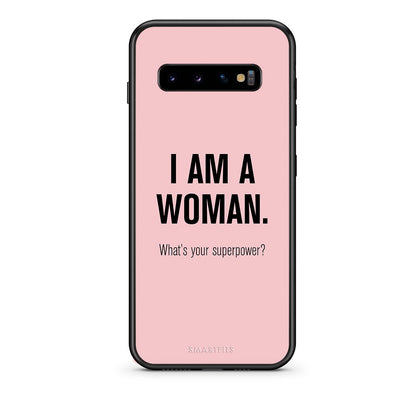 samsung s10 plus Superpower Woman θήκη από τη Smartfits με σχέδιο στο πίσω μέρος και μαύρο περίβλημα | Smartphone case with colorful back and black bezels by Smartfits