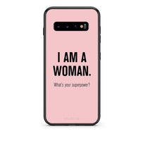 Thumbnail for samsung s10 plus Superpower Woman θήκη από τη Smartfits με σχέδιο στο πίσω μέρος και μαύρο περίβλημα | Smartphone case with colorful back and black bezels by Smartfits