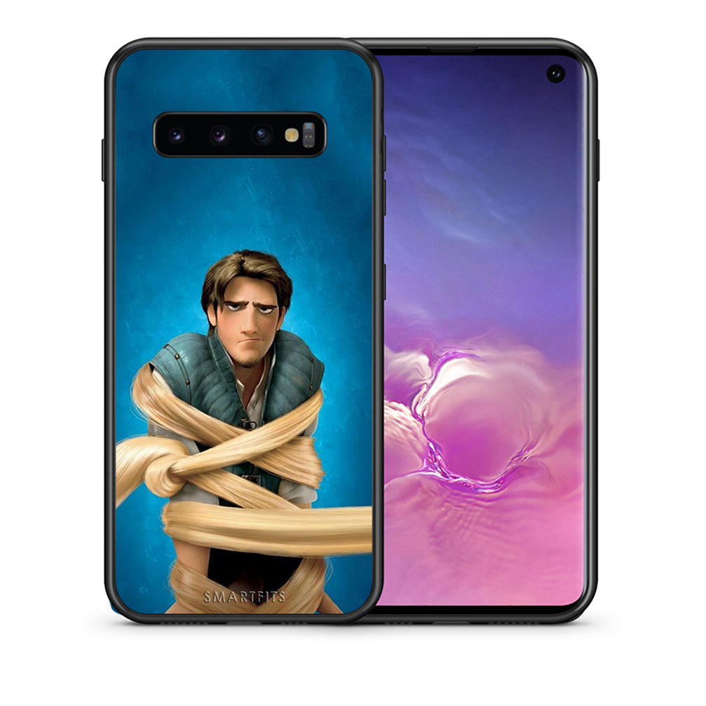 Θήκη Αγίου Βαλεντίνου Samsung S10 Tangled 1 από τη Smartfits με σχέδιο στο πίσω μέρος και μαύρο περίβλημα | Samsung S10 Tangled 1 case with colorful back and black bezels