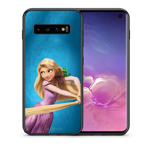 Θήκη Αγίου Βαλεντίνου Samsung S10+ Tangled 2 από τη Smartfits με σχέδιο στο πίσω μέρος και μαύρο περίβλημα | Samsung S10+ Tangled 2 case with colorful back and black bezels