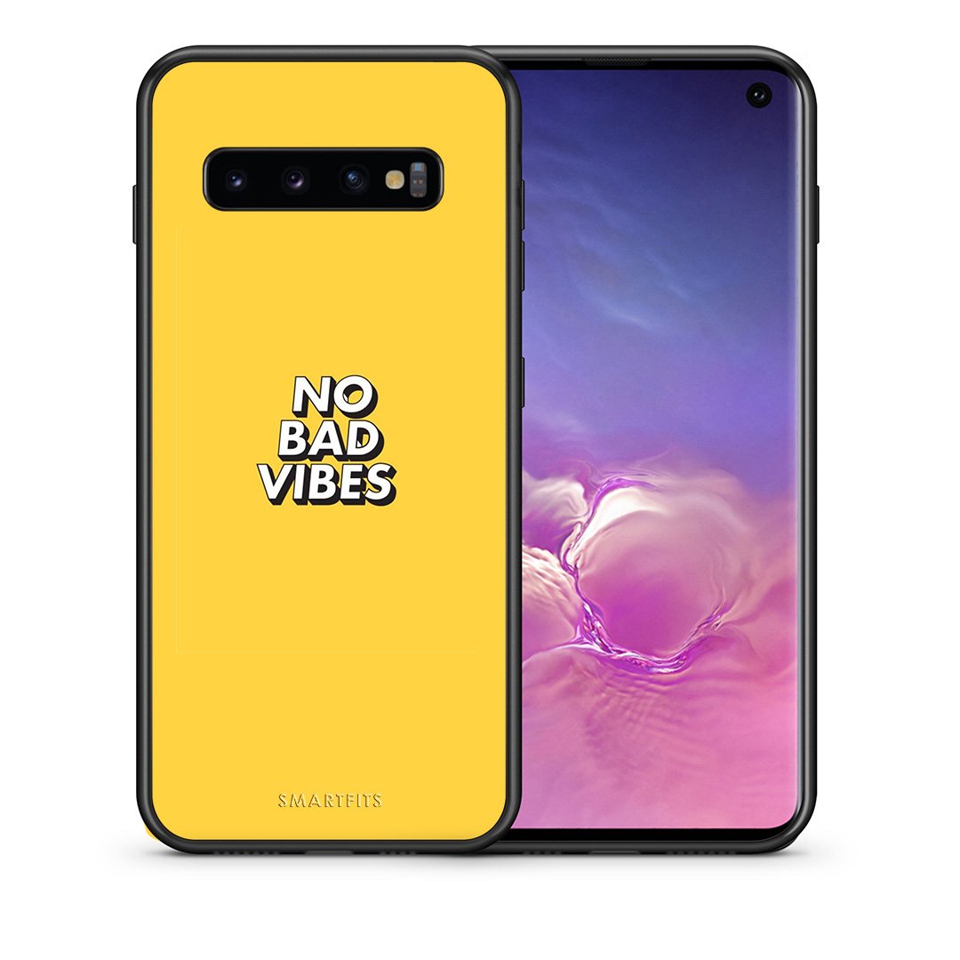 Θήκη Samsung S10 Vibes Text από τη Smartfits με σχέδιο στο πίσω μέρος και μαύρο περίβλημα | Samsung S10 Vibes Text case with colorful back and black bezels