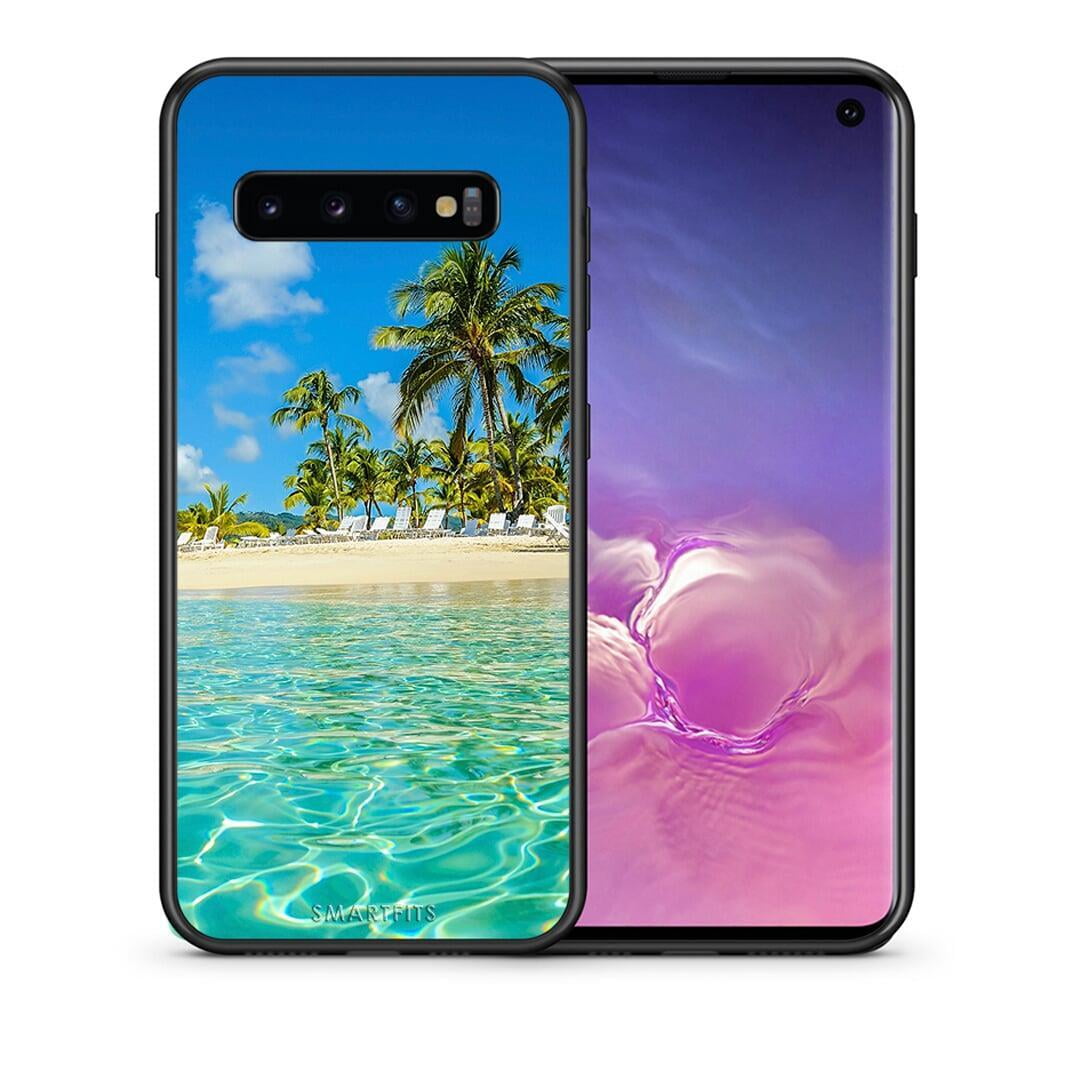 Θήκη Samsung S10+ Tropical Vibes από τη Smartfits με σχέδιο στο πίσω μέρος και μαύρο περίβλημα | Samsung S10+ Tropical Vibes case with colorful back and black bezels