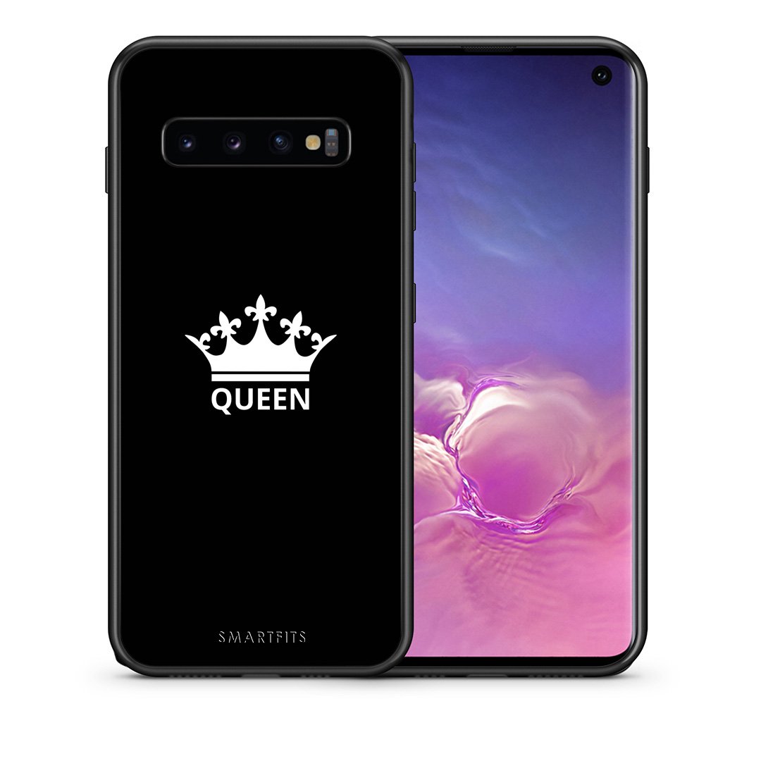Θήκη Samsung S10 Queen Valentine από τη Smartfits με σχέδιο στο πίσω μέρος και μαύρο περίβλημα | Samsung S10 Queen Valentine case with colorful back and black bezels