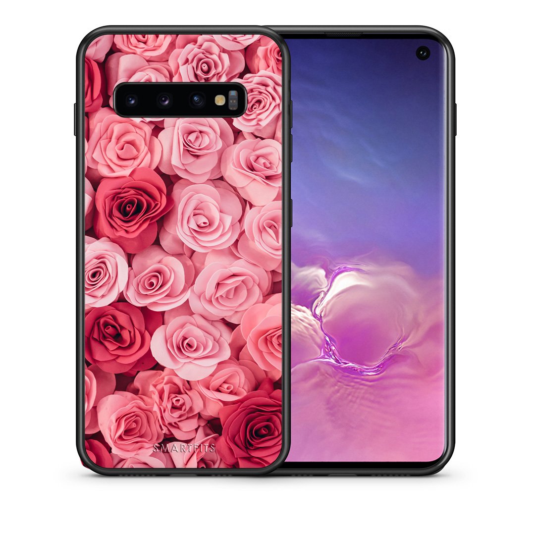 Θήκη Samsung S10 RoseGarden Valentine από τη Smartfits με σχέδιο στο πίσω μέρος και μαύρο περίβλημα | Samsung S10 RoseGarden Valentine case with colorful back and black bezels