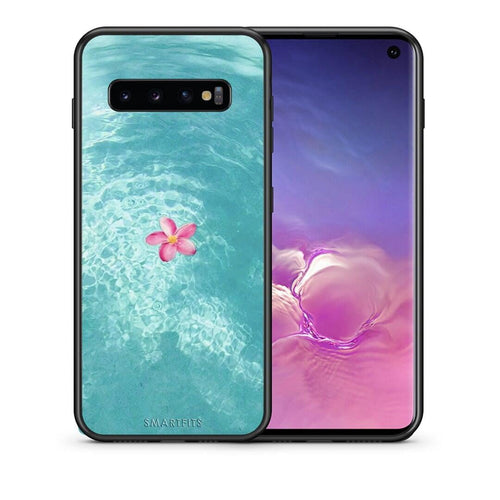 Θήκη Samsung S10+ Water Flower από τη Smartfits με σχέδιο στο πίσω μέρος και μαύρο περίβλημα | Samsung S10+ Water Flower case with colorful back and black bezels