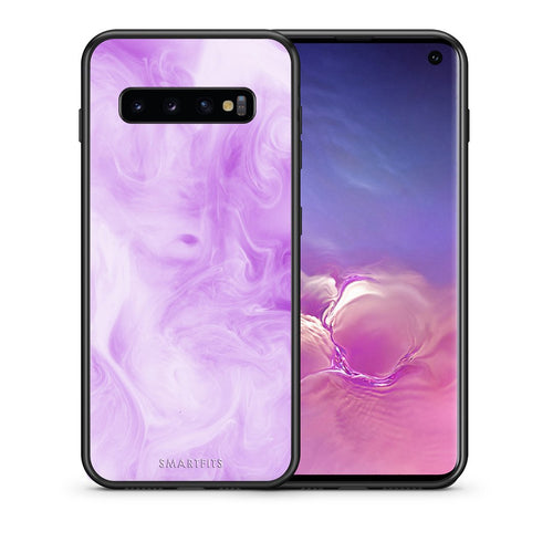 Θήκη Samsung S10 Lavender Watercolor από τη Smartfits με σχέδιο στο πίσω μέρος και μαύρο περίβλημα | Samsung S10 Lavender Watercolor case with colorful back and black bezels