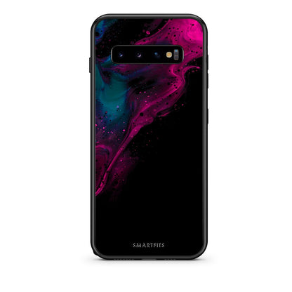 4 - samsung s10 plus Pink Black Watercolor case, cover, bumper