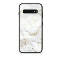 Thumbnail for samsung s10 White Gold Marble θήκη από τη Smartfits με σχέδιο στο πίσω μέρος και μαύρο περίβλημα | Smartphone case with colorful back and black bezels by Smartfits