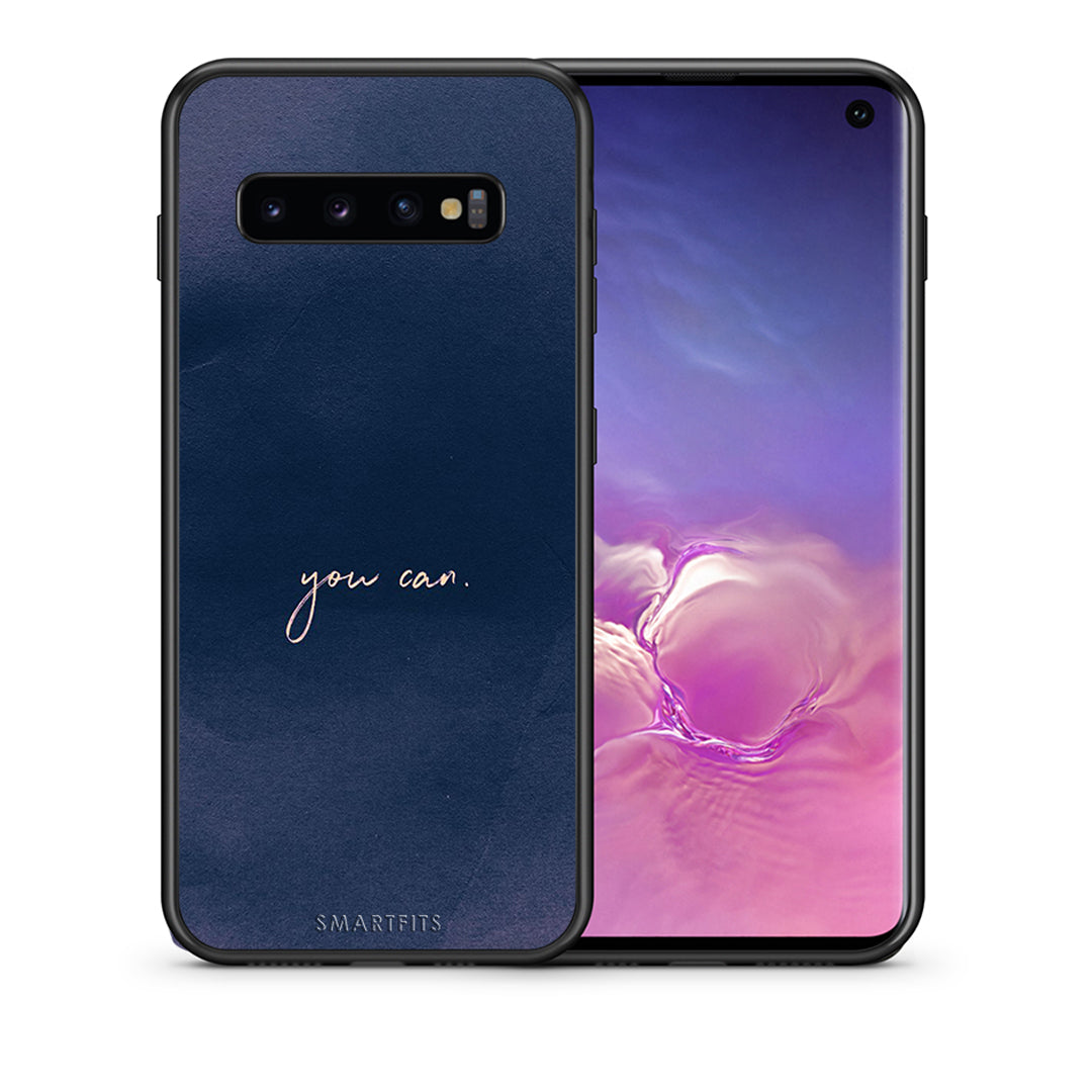 Θήκη Samsung S10+ You Can από τη Smartfits με σχέδιο στο πίσω μέρος και μαύρο περίβλημα | Samsung S10+ You Can case with colorful back and black bezels