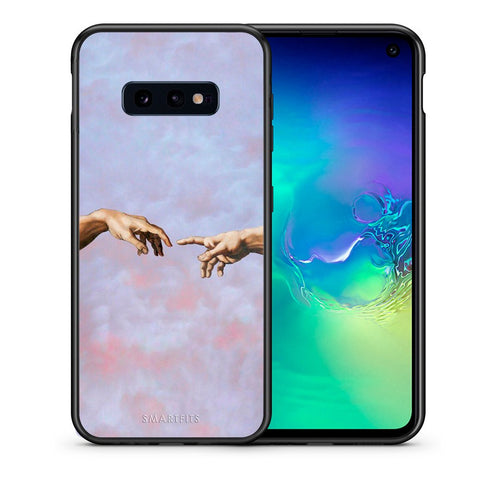 Θήκη Samsung S10e Adam Hand από τη Smartfits με σχέδιο στο πίσω μέρος και μαύρο περίβλημα | Samsung S10e Adam Hand case with colorful back and black bezels