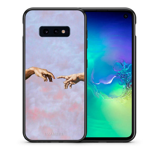 Θήκη Samsung S10e Adam Hand από τη Smartfits με σχέδιο στο πίσω μέρος και μαύρο περίβλημα | Samsung S10e Adam Hand case with colorful back and black bezels
