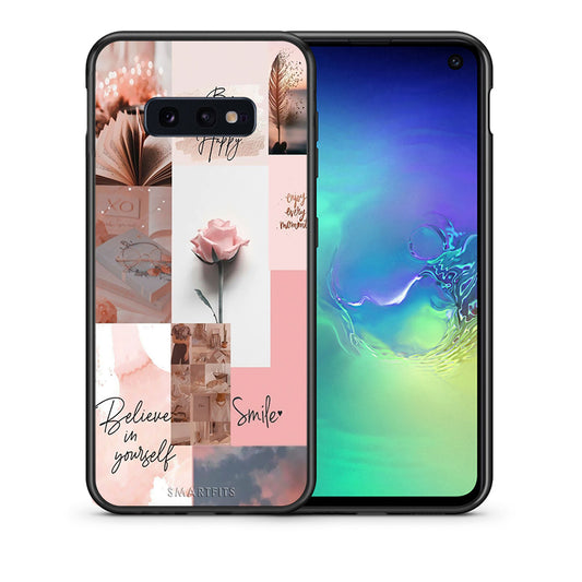 Θήκη Samsung S10e Aesthetic Collage από τη Smartfits με σχέδιο στο πίσω μέρος και μαύρο περίβλημα | Samsung S10e Aesthetic Collage case with colorful back and black bezels