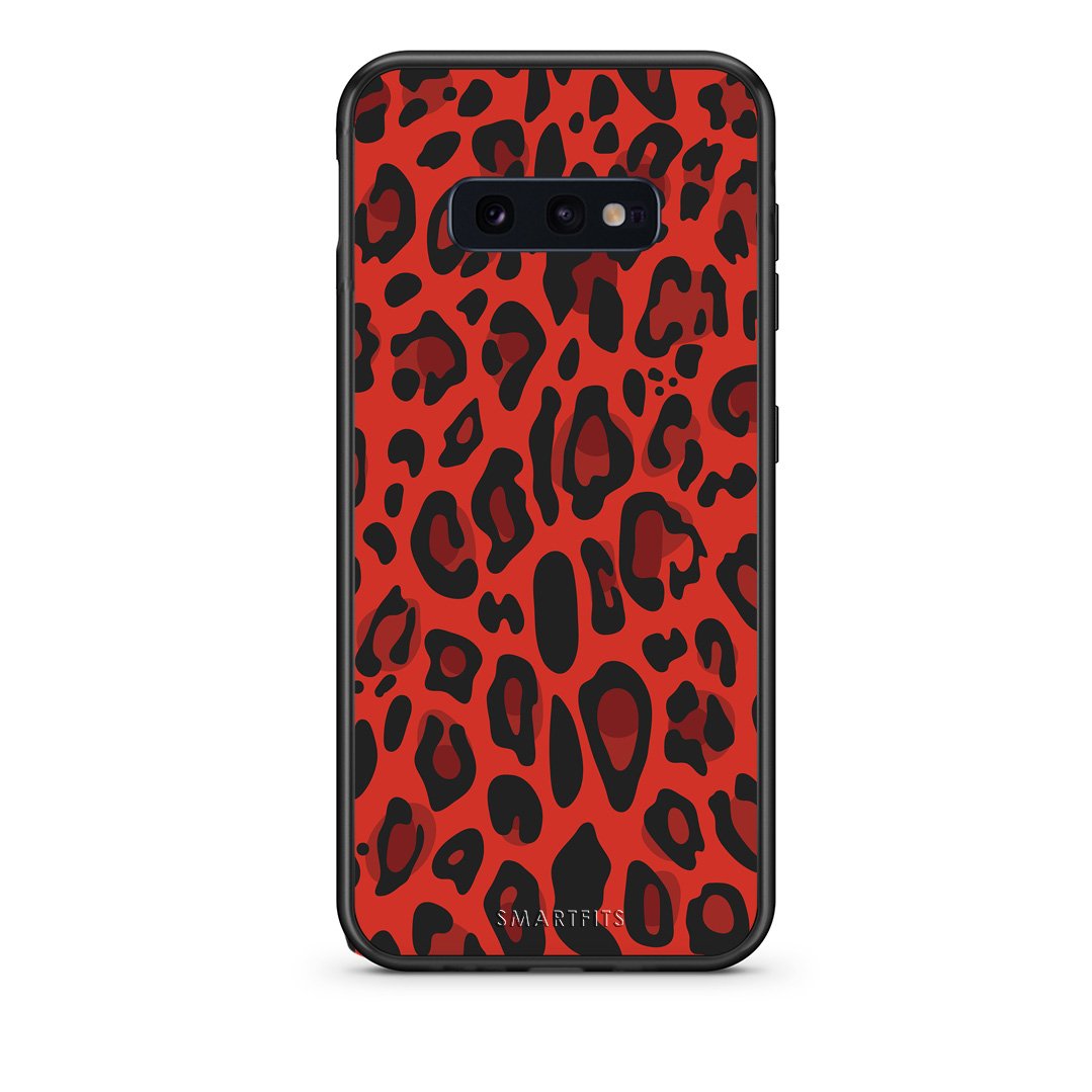 4 - samsung galaxy s10e Red Leopard Animal case, cover, bumper