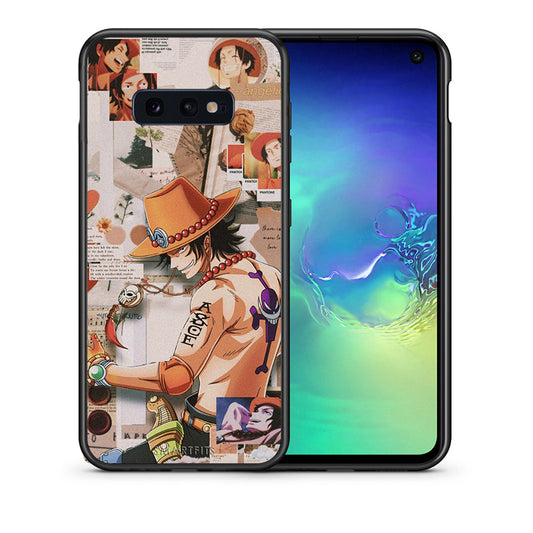 Θήκη Samsung S10e Anime Collage από τη Smartfits με σχέδιο στο πίσω μέρος και μαύρο περίβλημα | Samsung S10e Anime Collage case with colorful back and black bezels