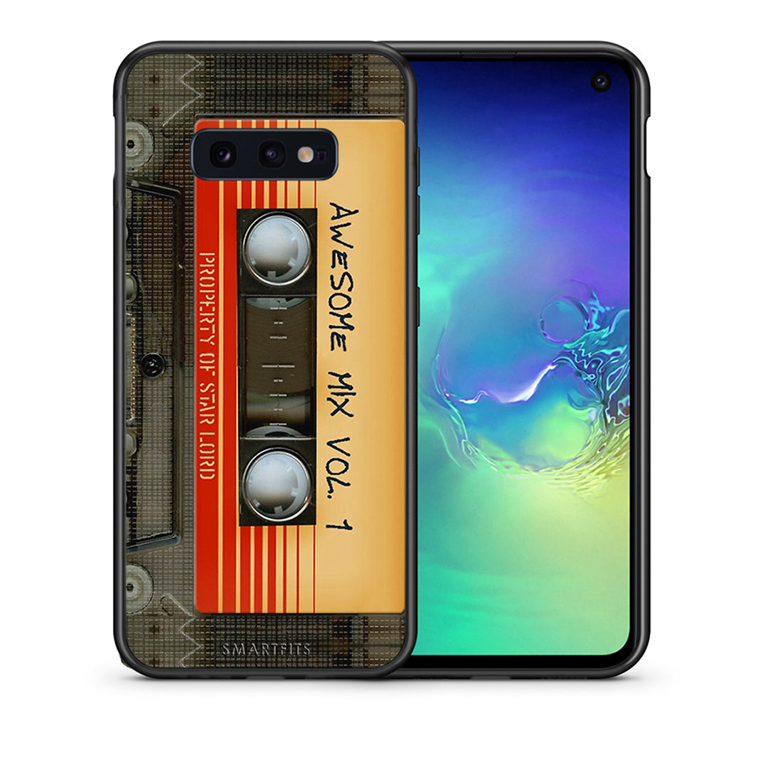 Θήκη Samsung S10e Awesome Mix από τη Smartfits με σχέδιο στο πίσω μέρος και μαύρο περίβλημα | Samsung S10e Awesome Mix case with colorful back and black bezels