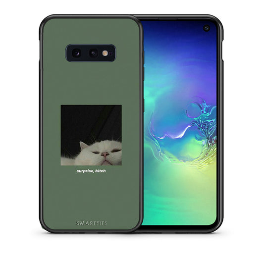 Θήκη Samsung S10e Bitch Surprise από τη Smartfits με σχέδιο στο πίσω μέρος και μαύρο περίβλημα | Samsung S10e Bitch Surprise case with colorful back and black bezels
