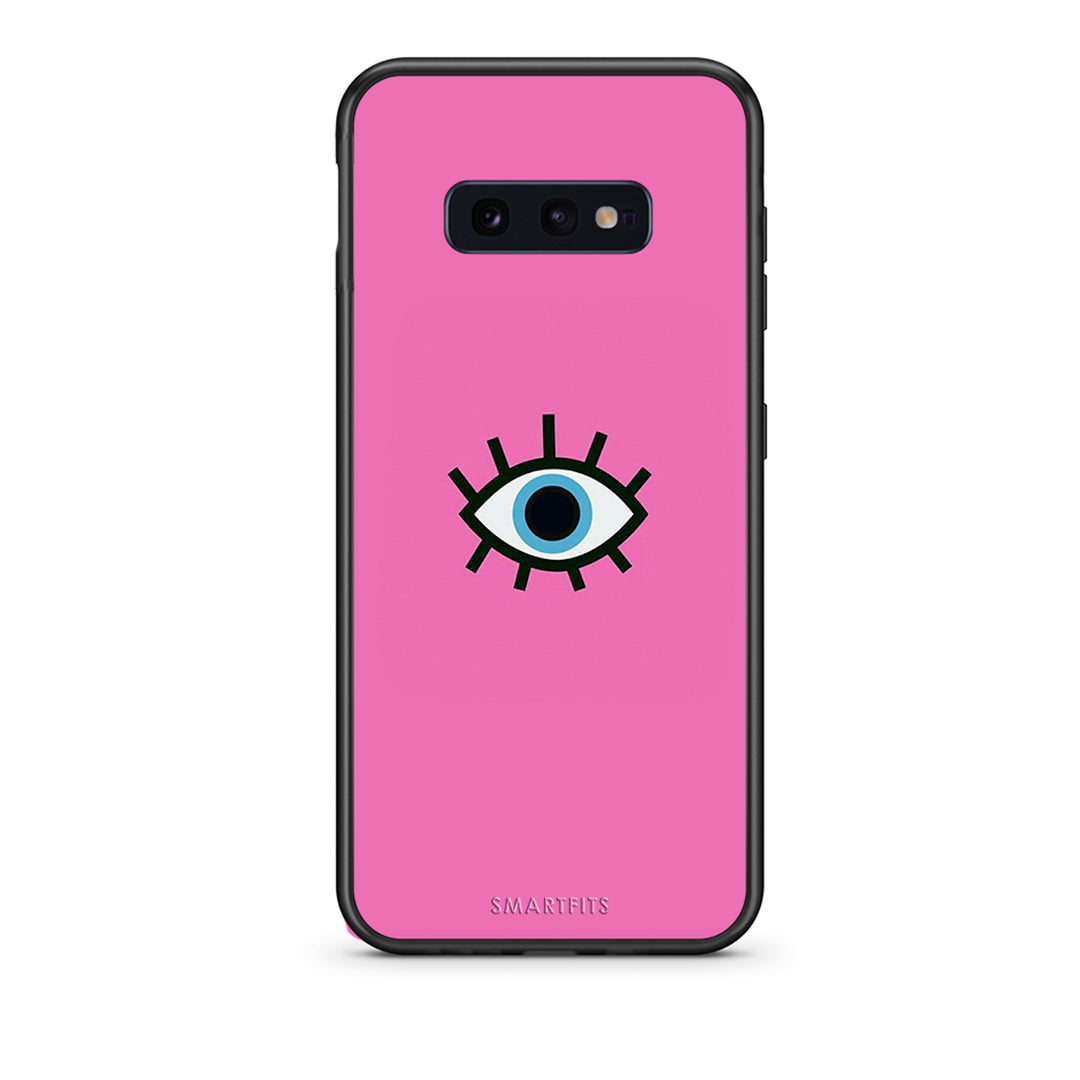 samsung s10e Blue Eye Pink θήκη από τη Smartfits με σχέδιο στο πίσω μέρος και μαύρο περίβλημα | Smartphone case with colorful back and black bezels by Smartfits