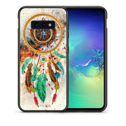 Θήκη Samsung S10e DreamCatcher Boho από τη Smartfits με σχέδιο στο πίσω μέρος και μαύρο περίβλημα | Samsung S10e DreamCatcher Boho case with colorful back and black bezels