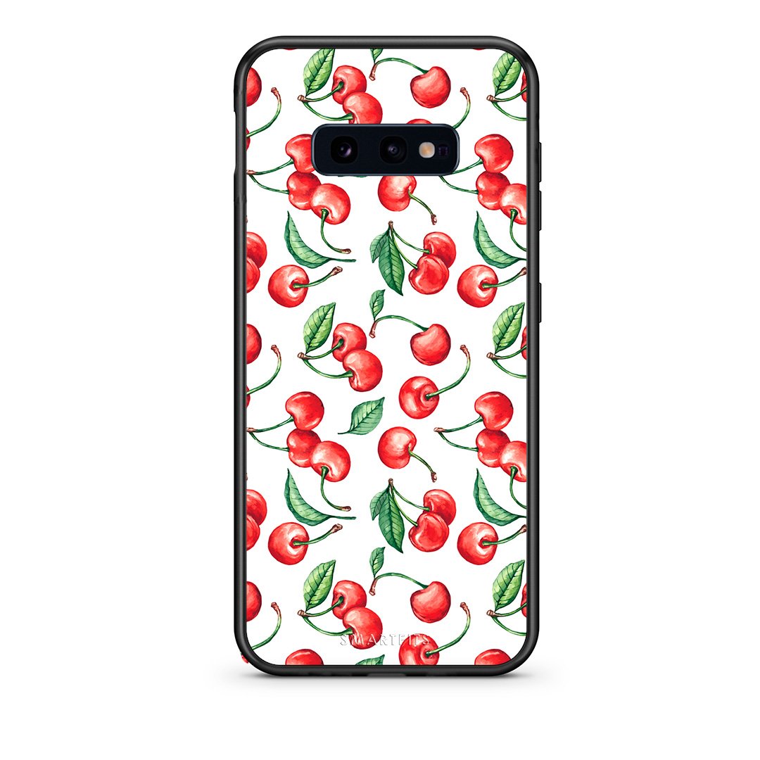 samsung s10e Cherry Summer θήκη από τη Smartfits με σχέδιο στο πίσω μέρος και μαύρο περίβλημα | Smartphone case with colorful back and black bezels by Smartfits