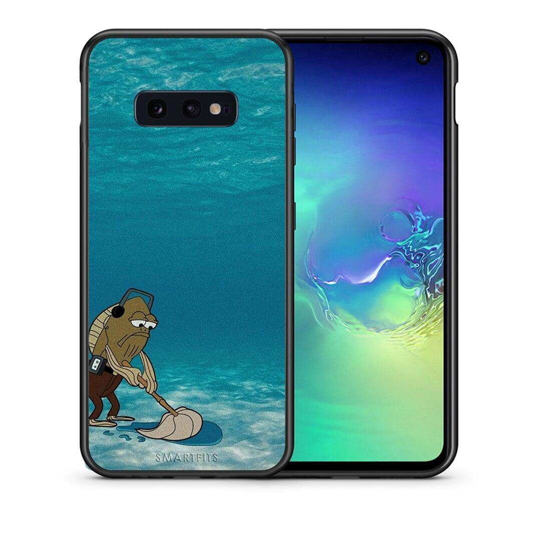 Θήκη Samsung S10e Clean The Ocean από τη Smartfits με σχέδιο στο πίσω μέρος και μαύρο περίβλημα | Samsung S10e Clean The Ocean case with colorful back and black bezels