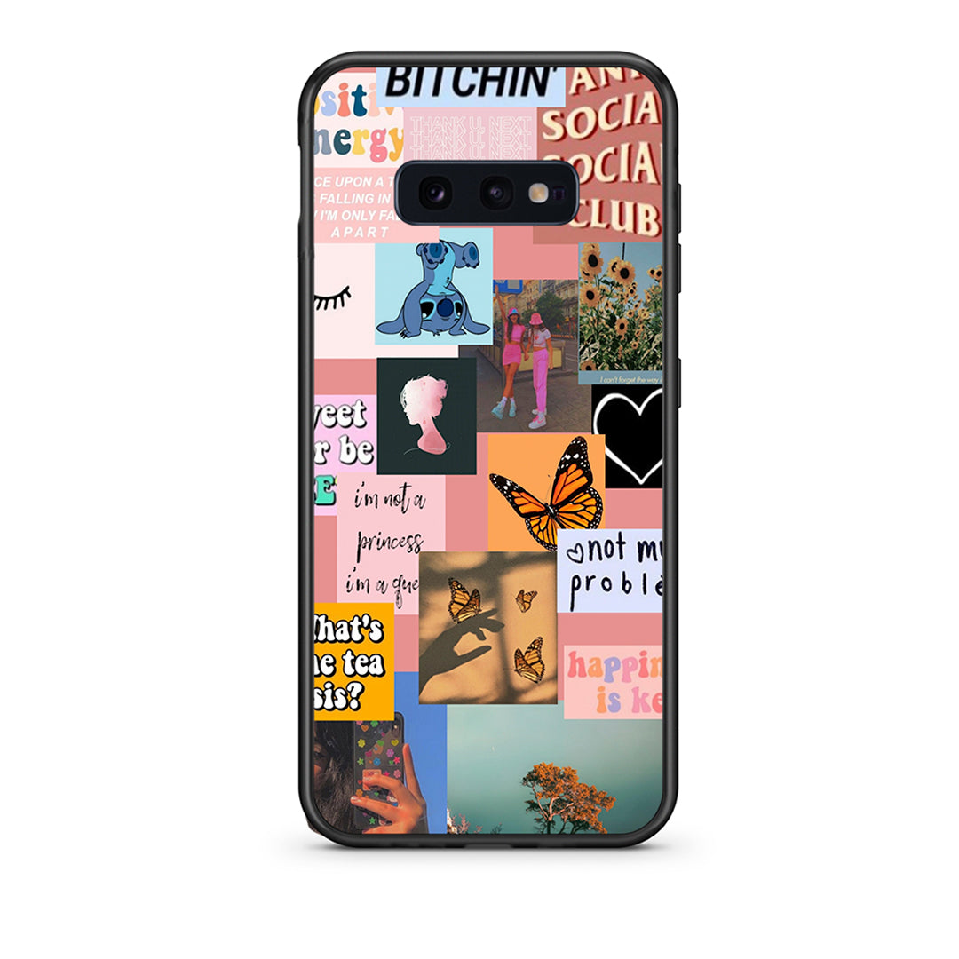 samsung s10e Collage Bitchin Θήκη Αγίου Βαλεντίνου από τη Smartfits με σχέδιο στο πίσω μέρος και μαύρο περίβλημα | Smartphone case with colorful back and black bezels by Smartfits