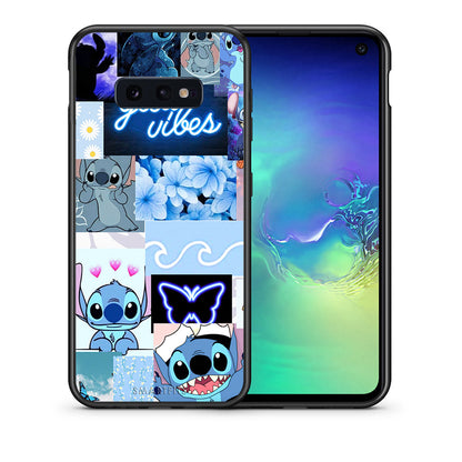 Θήκη Αγίου Βαλεντίνου Samsung S10e Collage Good Vibes από τη Smartfits με σχέδιο στο πίσω μέρος και μαύρο περίβλημα | Samsung S10e Collage Good Vibes case with colorful back and black bezels