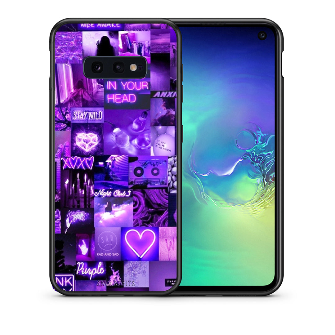 Θήκη Αγίου Βαλεντίνου Samsung S10e Collage Stay Wild από τη Smartfits με σχέδιο στο πίσω μέρος και μαύρο περίβλημα | Samsung S10e Collage Stay Wild case with colorful back and black bezels