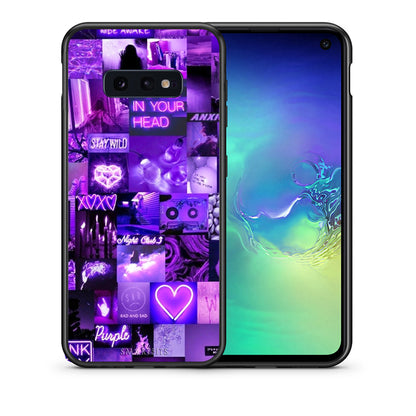 Θήκη Αγίου Βαλεντίνου Samsung S10e Collage Stay Wild από τη Smartfits με σχέδιο στο πίσω μέρος και μαύρο περίβλημα | Samsung S10e Collage Stay Wild case with colorful back and black bezels
